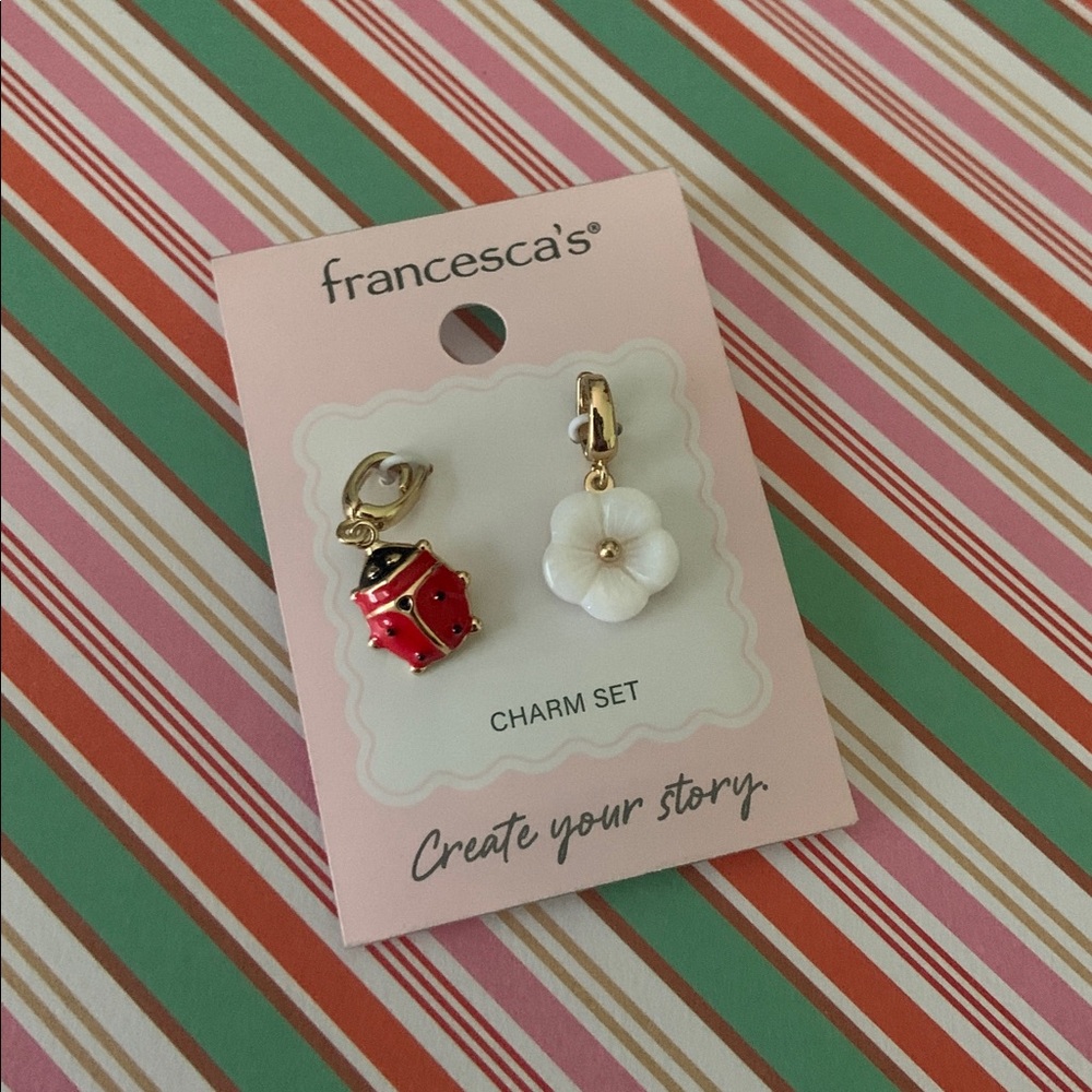 Francesca’s Charm Set- lady bug + flower